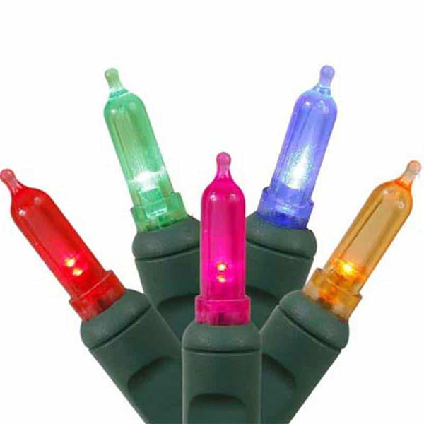 LED 100 LT Multi Color Italian Mini Light Set- Green Wire - Image 2